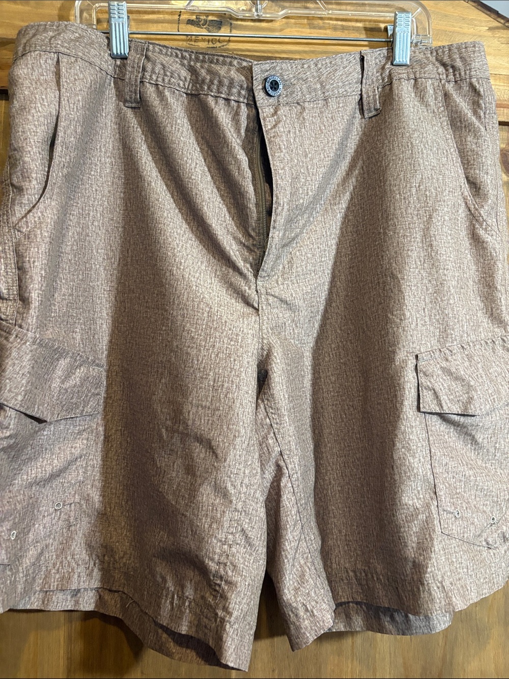 Magellan Outdoors Brown Textured Cargo Shorts